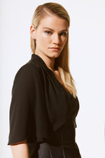 Signature by Joseph Ribkoff Georgette Bolero in Black 243798