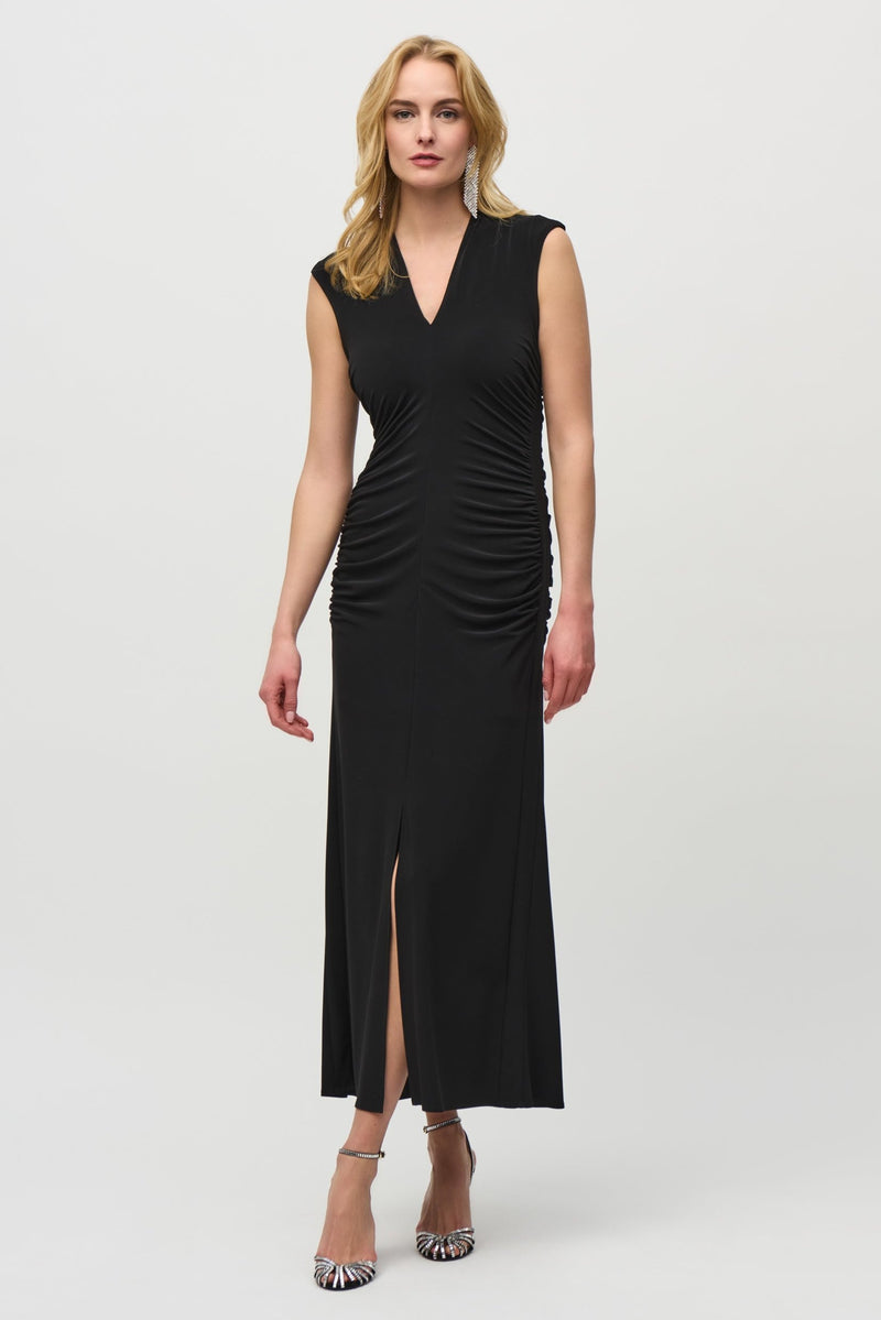 Joseph Ribkoff Shirred Dress in Black 244132