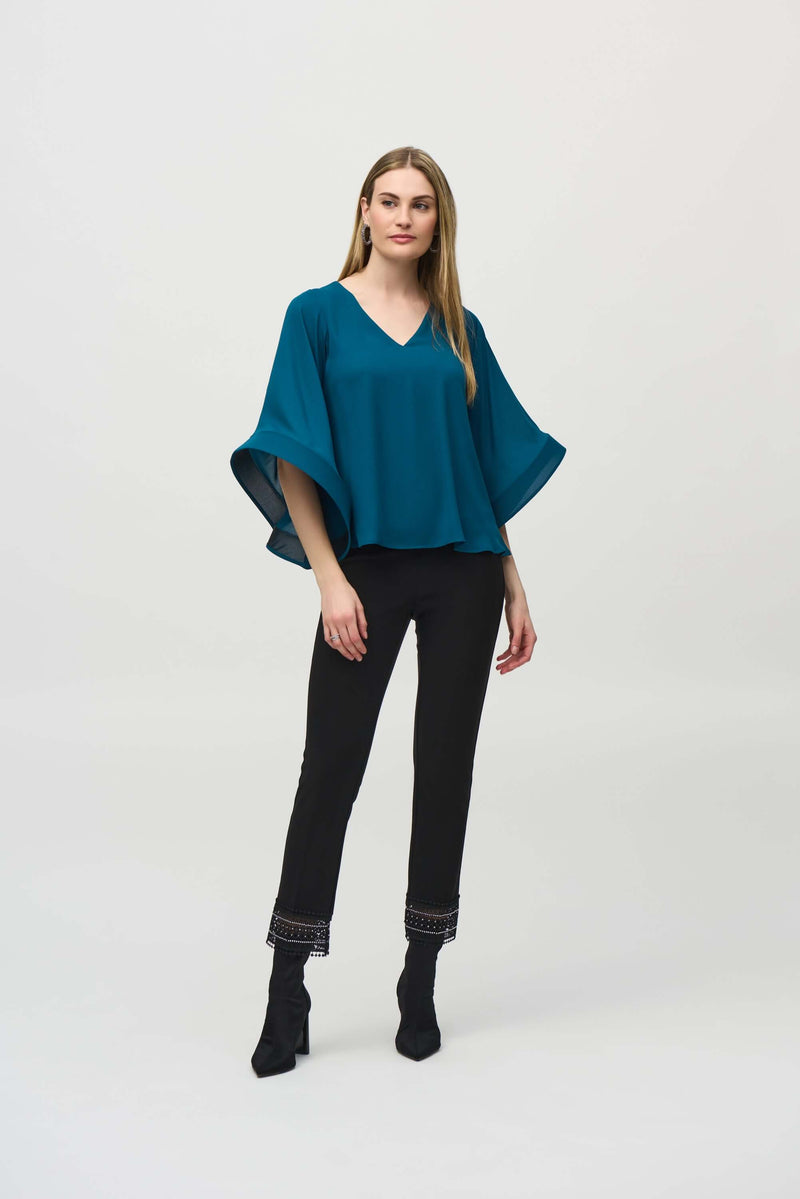 Joseph Ribkoff Statement Sleeve Top in Twilight 244179