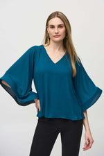 Joseph Ribkoff Statement Sleeve Top in Twilight 244179