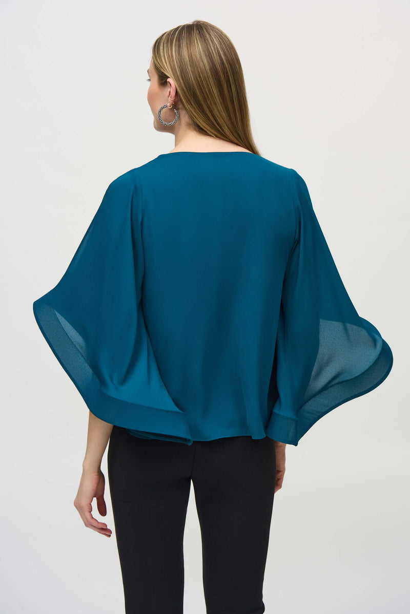 Joseph Ribkoff Statement Sleeve Top in Twilight 244179