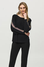 Joseph Ribkoff Sequin Trim Sweater in Black 244910