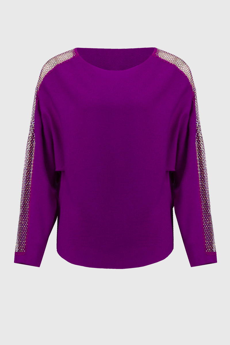 Joseph Ribkoff Sequin Trim Sweater in Empress 244910