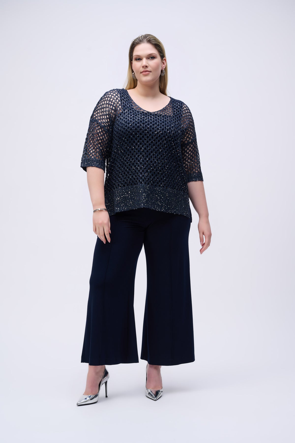Joseph Ribkoff Wide Leg Pant in Midnight 251017