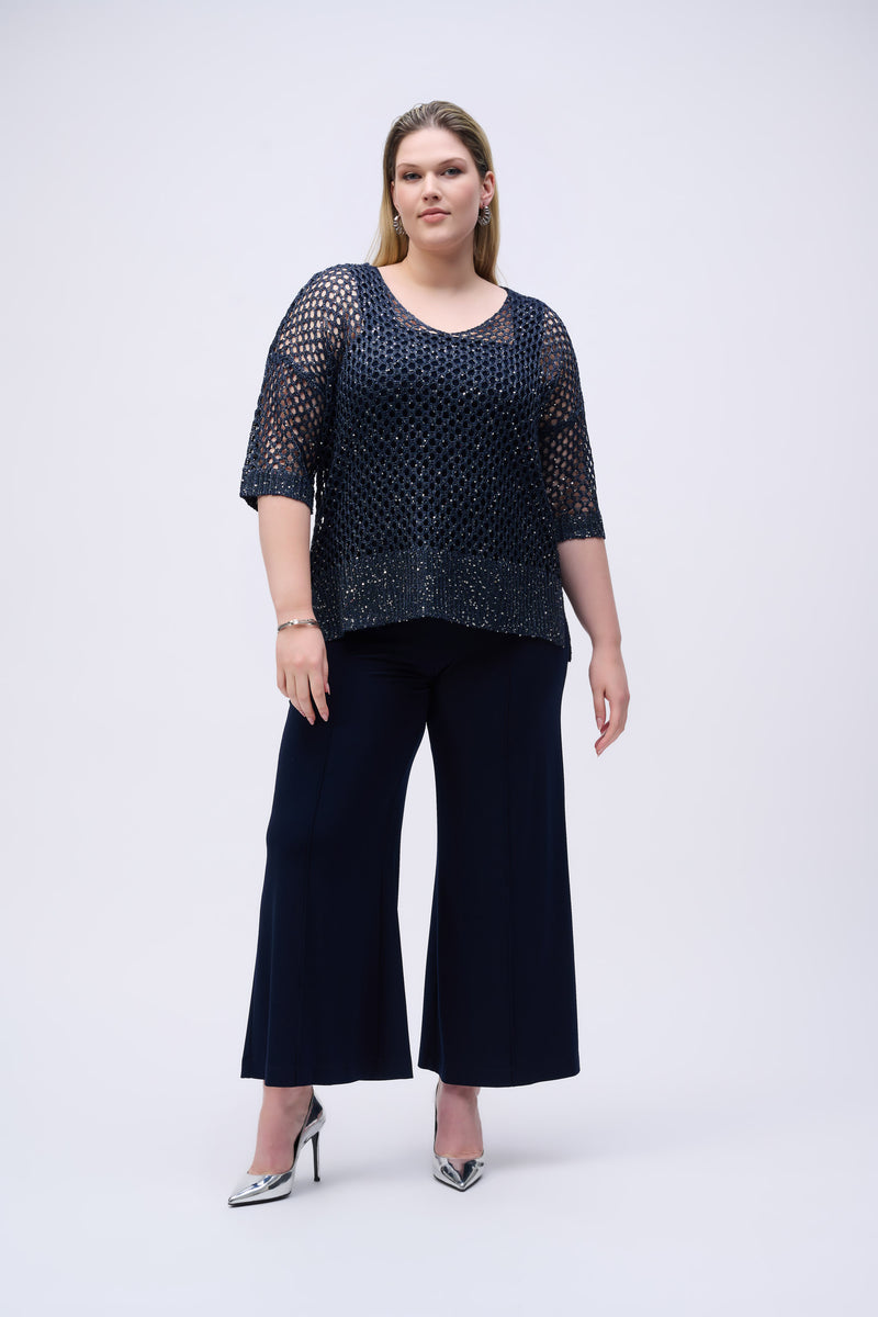 Joseph Ribkoff Wide Leg Pant in Midnight 251017