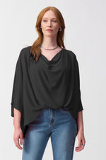 Joseph Ribkoff Georgette Boxy Top in Black 251026