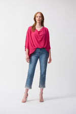 Joseph Ribkoff Georgette Boxy Top in Geranium 251026