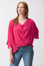 Joseph Ribkoff Georgette Boxy Top in Geranium 251026