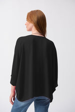 Joseph Ribkoff Georgette Boxy Top in Black 251026