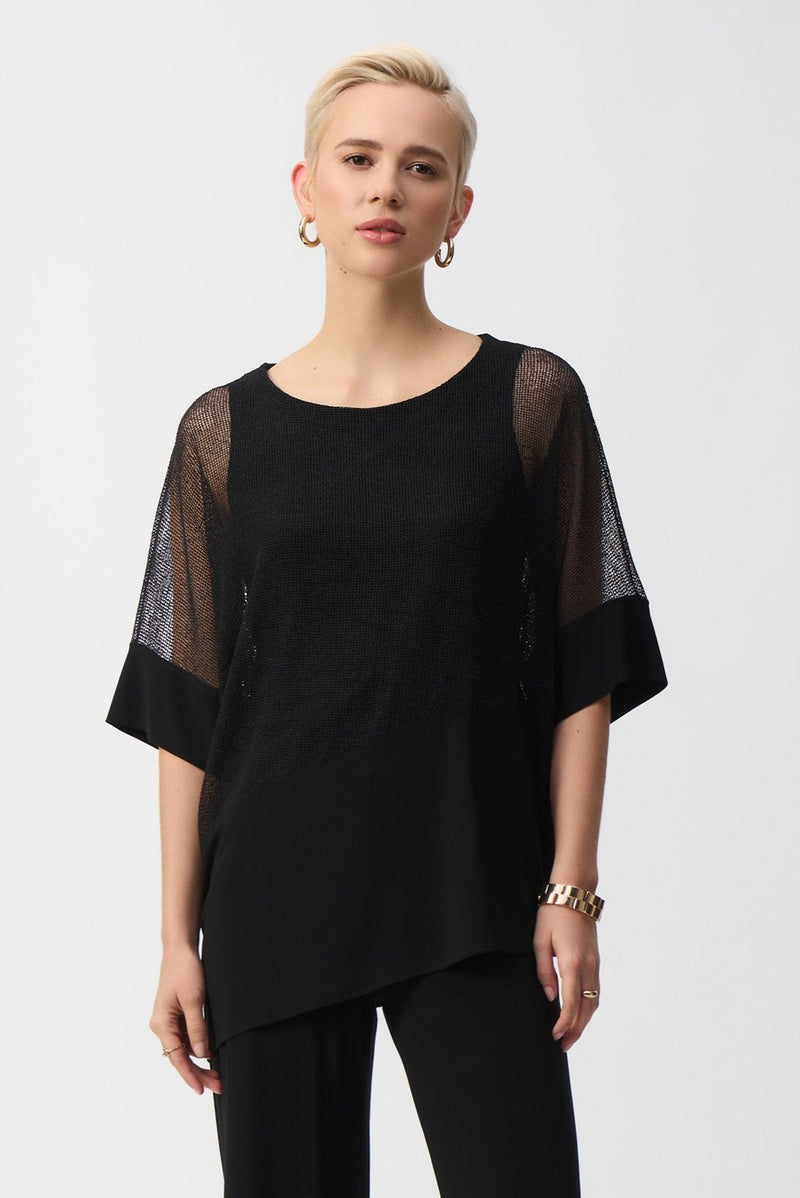 Joseph Ribkoff Silky Mesh Top in Black 251092