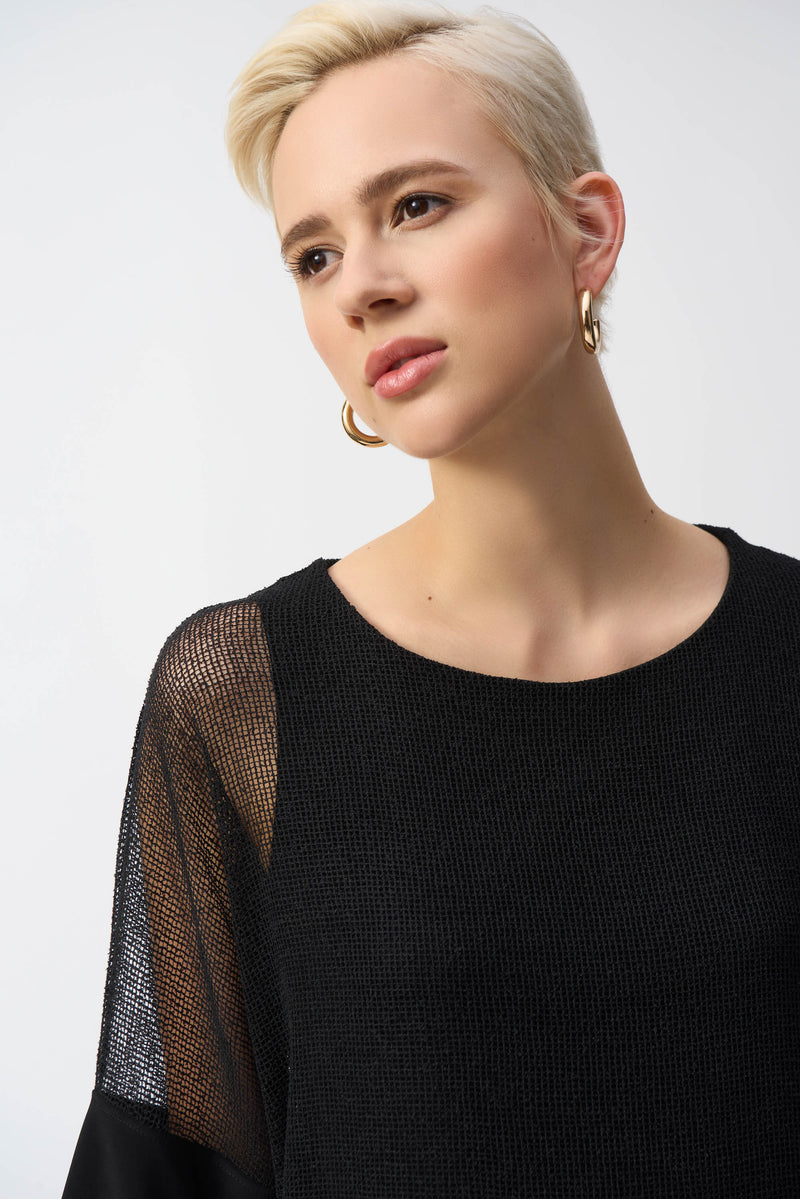 Joseph Ribkoff Silky Mesh Top in Black 251092