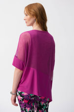 Joseph Ribkoff Silky Mesh Top in Purple Orchid 251092