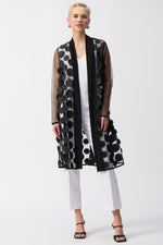 Joseph Ribkoff in 3D Dot Longline Jacket in Black 251209