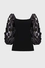 Joseph Ribkoff 3D Dot Top in Black 251273