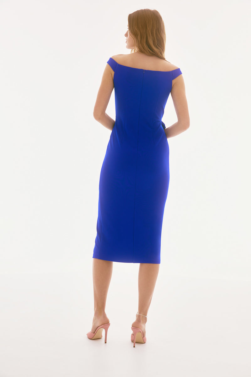 Signature by Joseph Ribkoff Rose Dress in Royal Sapphire 251704