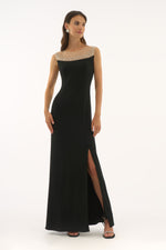 Signature by Joseph Ribkoff Bejewelled Gown in Black 251713