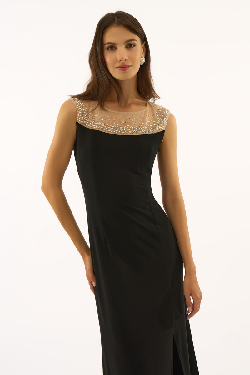 Signature by Joseph Ribkoff Bejewelled Gown in Black 251713