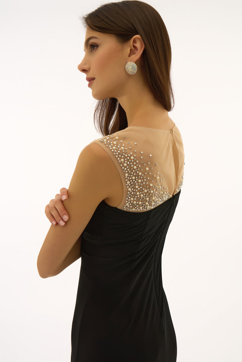 Signature by Joseph Ribkoff Bejewelled Gown in Black 251713