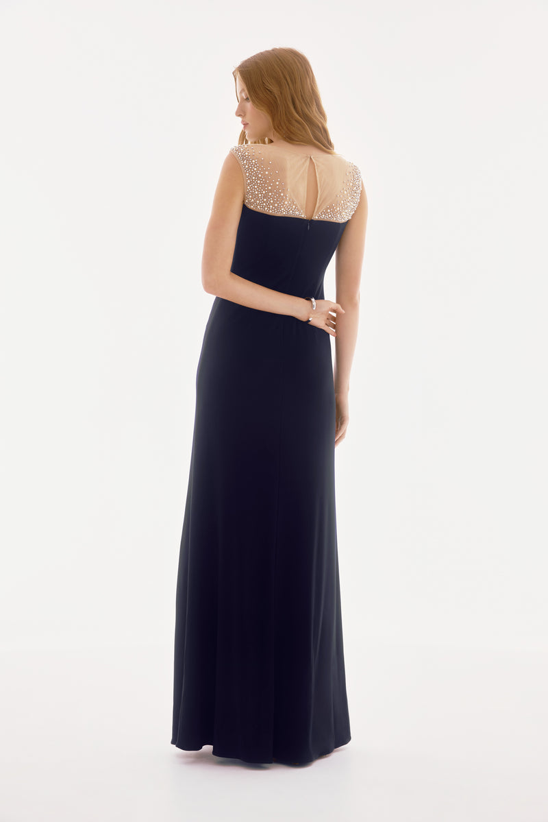 Signature by Joseph Ribkoff Bejewelled Gown in Midnight 251713