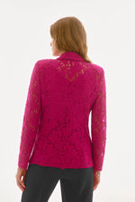 Signature by Joseph Ribkoff Lace Blazer in Geranium 251726