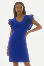 Joseph Ribkoff Frilly Sleeve Dress in Royal Sapphire 251733