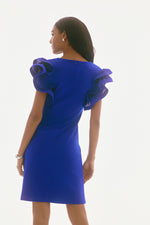 Joseph Ribkoff Frilly Sleeve Dress in Royal Sapphire 251733