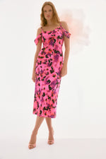 Signature by Joseph Ribkoff Dress in Pink Black Geranium 251737