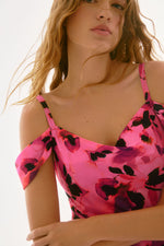 Signature by Joseph Ribkoff Dress in Pink Black Geranium 251737