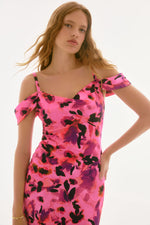 Signature by Joseph Ribkoff Dress in Pink Black Geranium 251737