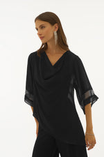 Signature by Joseph Ribkoff Chiffon Top in Black 251740