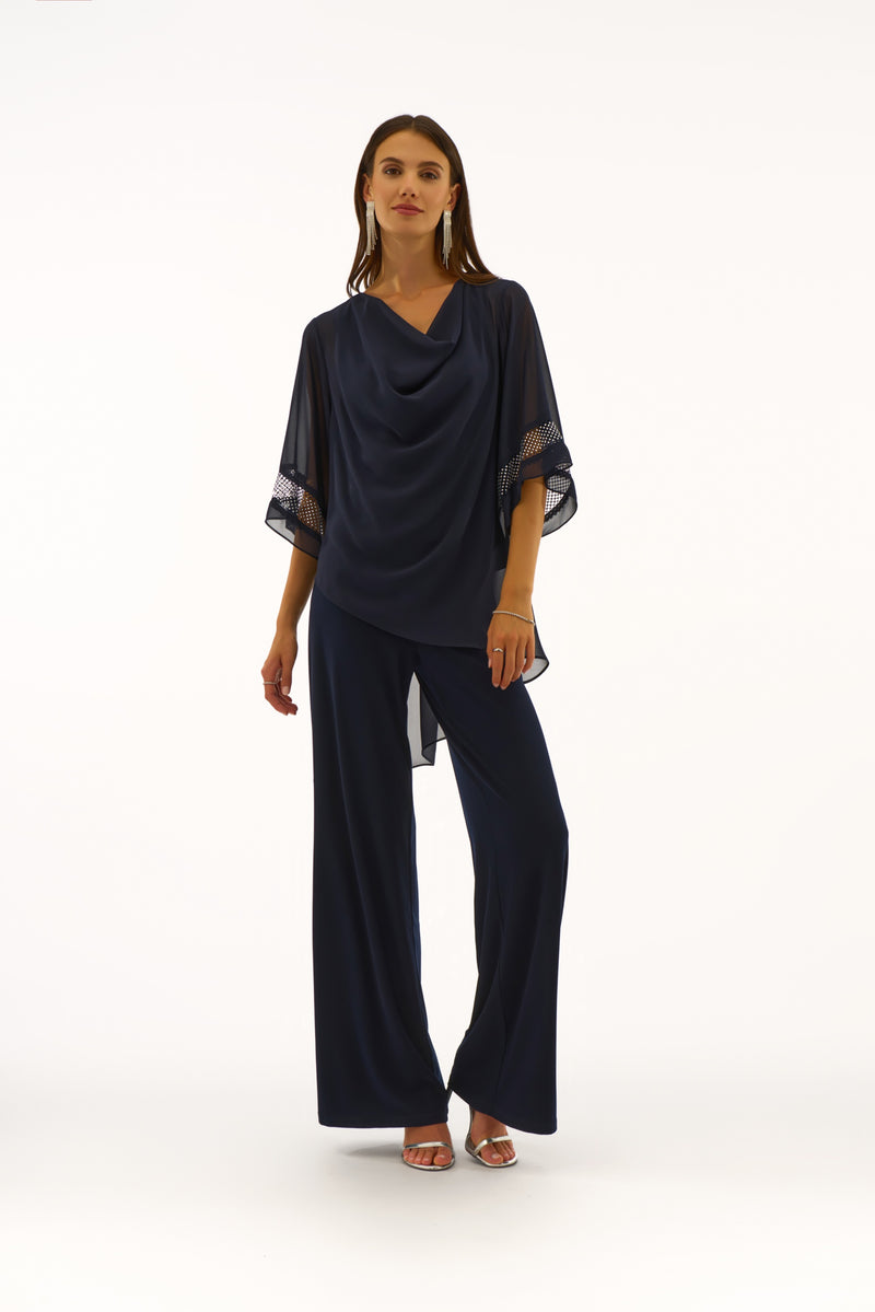 Signature by Joseph Ribkoff Chiffon Top in Midnight 251740