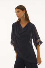 Signature by Joseph Ribkoff Chiffon Top in Midnight 251740