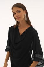 Signature by Joseph Ribkoff Chiffon Top in Black 251740