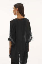 Signature by Joseph Ribkoff Chiffon Top in Black 251740