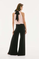 Signature by Joseph Ribkoff Pussy Bow Jumpsuit in Black Quartz 251745