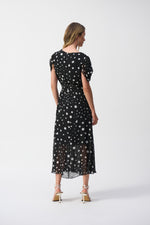 Joseph Ribkoff Chiffon Dot Print Wrap Dress 251907