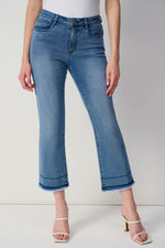 Joseph Ribkoff Crop Flare Jean in Vintage Blue Denim 251957