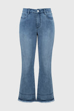 Joseph Ribkoff Crop Flare Jean in Vintage Blue Denim 251957