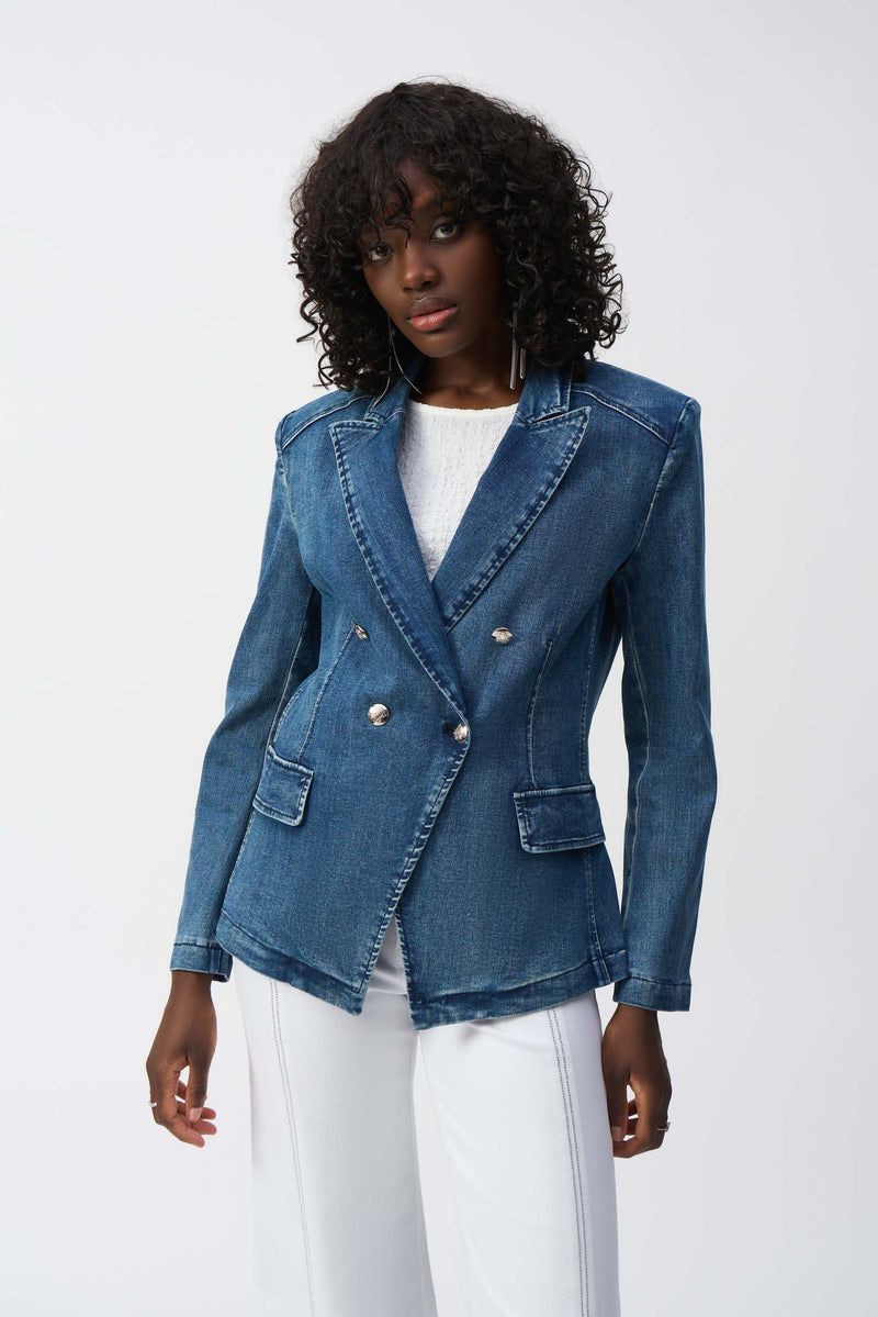 Joseph Ribkoff Blazer in Medium Blue Denim 251962