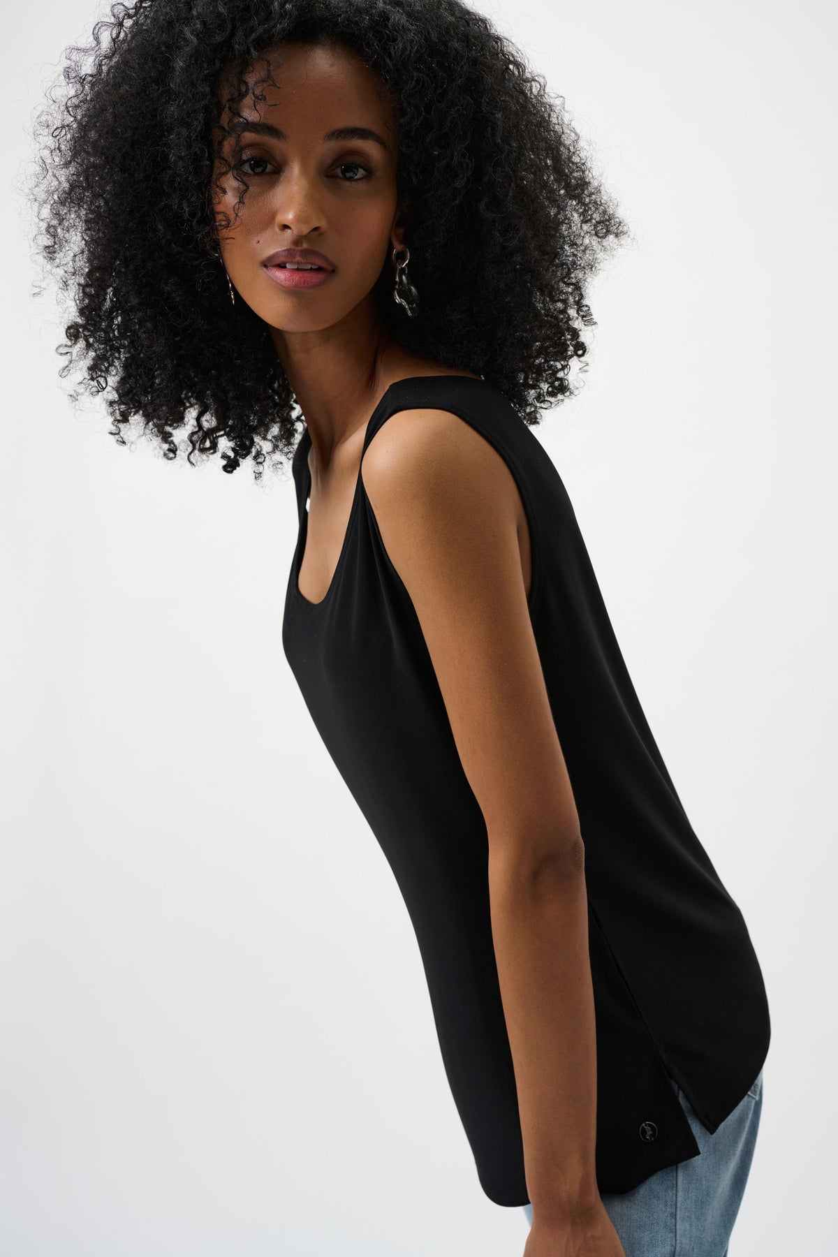 Joseph Ribkoff Scoop Neck Cami in Black 251970