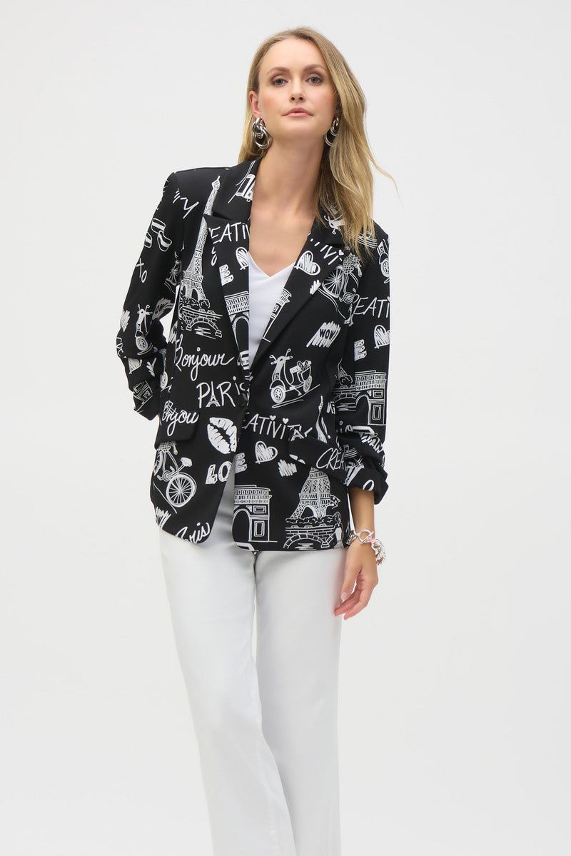 Joseph Ribkoff Bonjour Blazer in Black White 252042