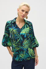 Joseph Ribkoff Tropical Top in Midnight Jungle 252073