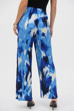 Joseph Ribkoff Pleated Wide Leg Pant in Blue Vanilla 252138