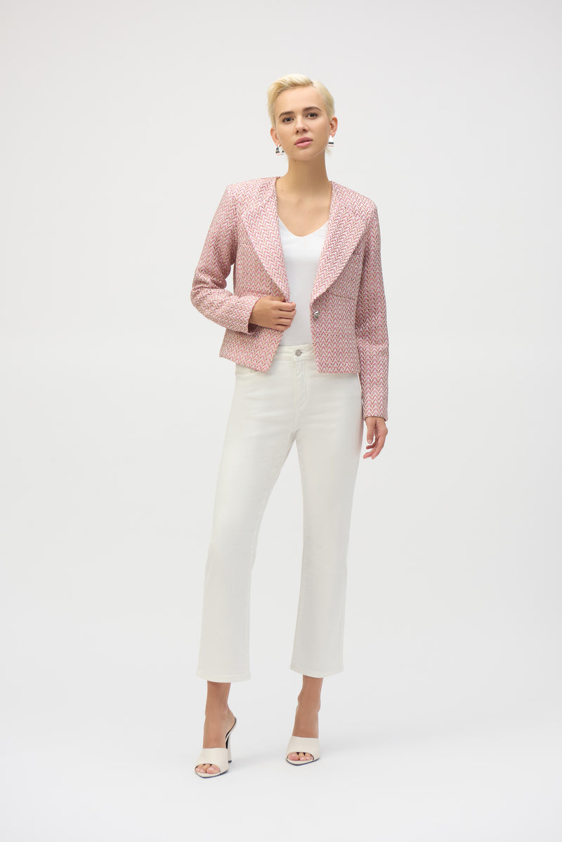 Joseph Ribkoff Boucle Woven Blazer in Pink Combo 252147