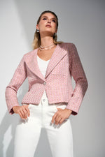 Joseph Ribkoff Boucle Woven Blazer in Pink Combo 252147