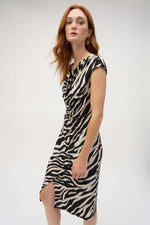 Joseph Ribkoff Animal Dress in Black Beige 252158