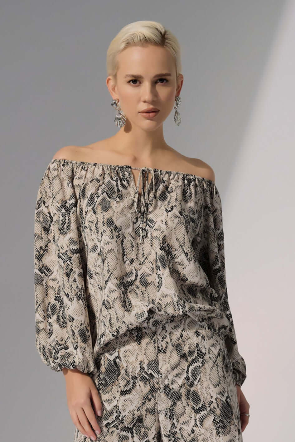 Joseph Ribkoff On or Off The Shoulder Top in Python 252241