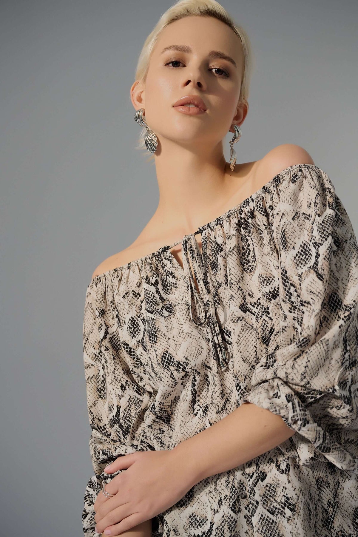 Joseph Ribkoff On or Off The Shoulder Top in Python 252241