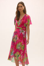 Signature by Joseph Ribkoff Crinkle Dress in Pink Floral 252707