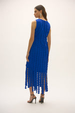 Signature by Joseph Ribkoff Circle Fringe Dress in Royal Sapphire 252712